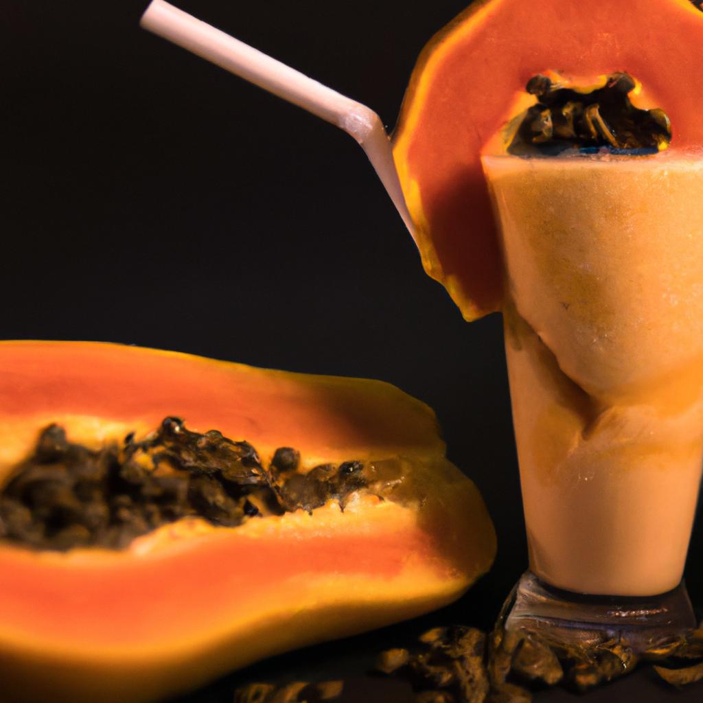 Refreshing and delicious papaya coffee smoothie for breast health