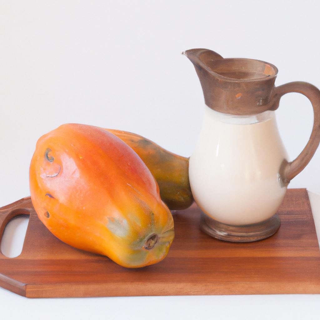 Fresh ingredients are key to making a delicious and nutritious papaya juice with milk.