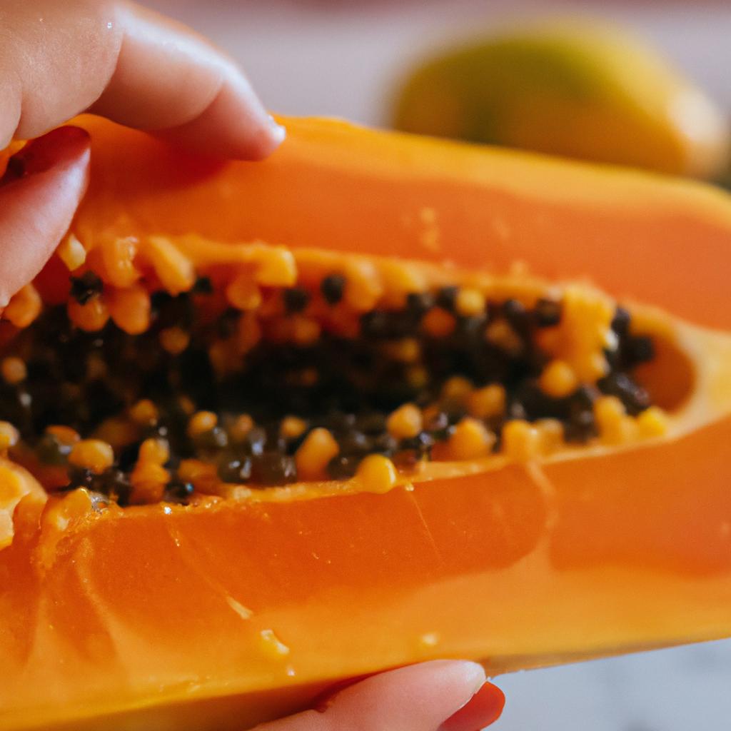Papaya is rich in vitamins and minerals that benefit the skin when consumed or used topically.