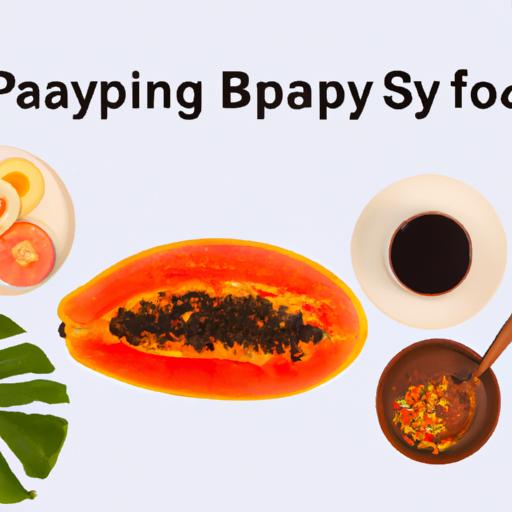 A balanced diet with papaya and other nutritious food items for optimal sleep health.