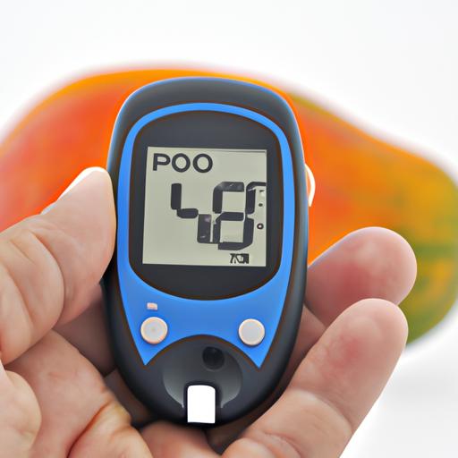 Monitoring blood sugar levels after eating papaya.