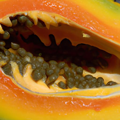 The skin of a ripe papaya will change color from green to yellow or orange