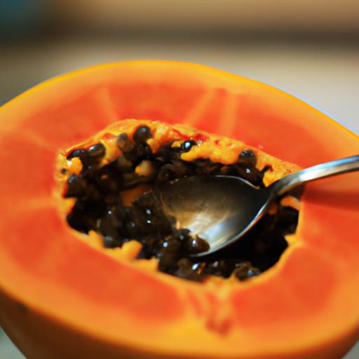 The color and texture of the flesh can also indicate if a papaya is ripe.