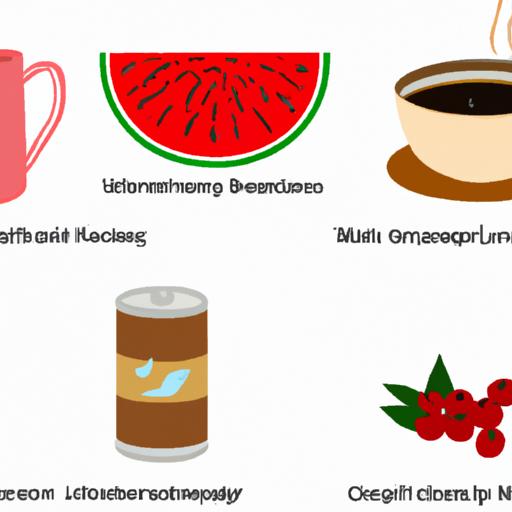 Diuretic foods and beverages that may influence urination.
