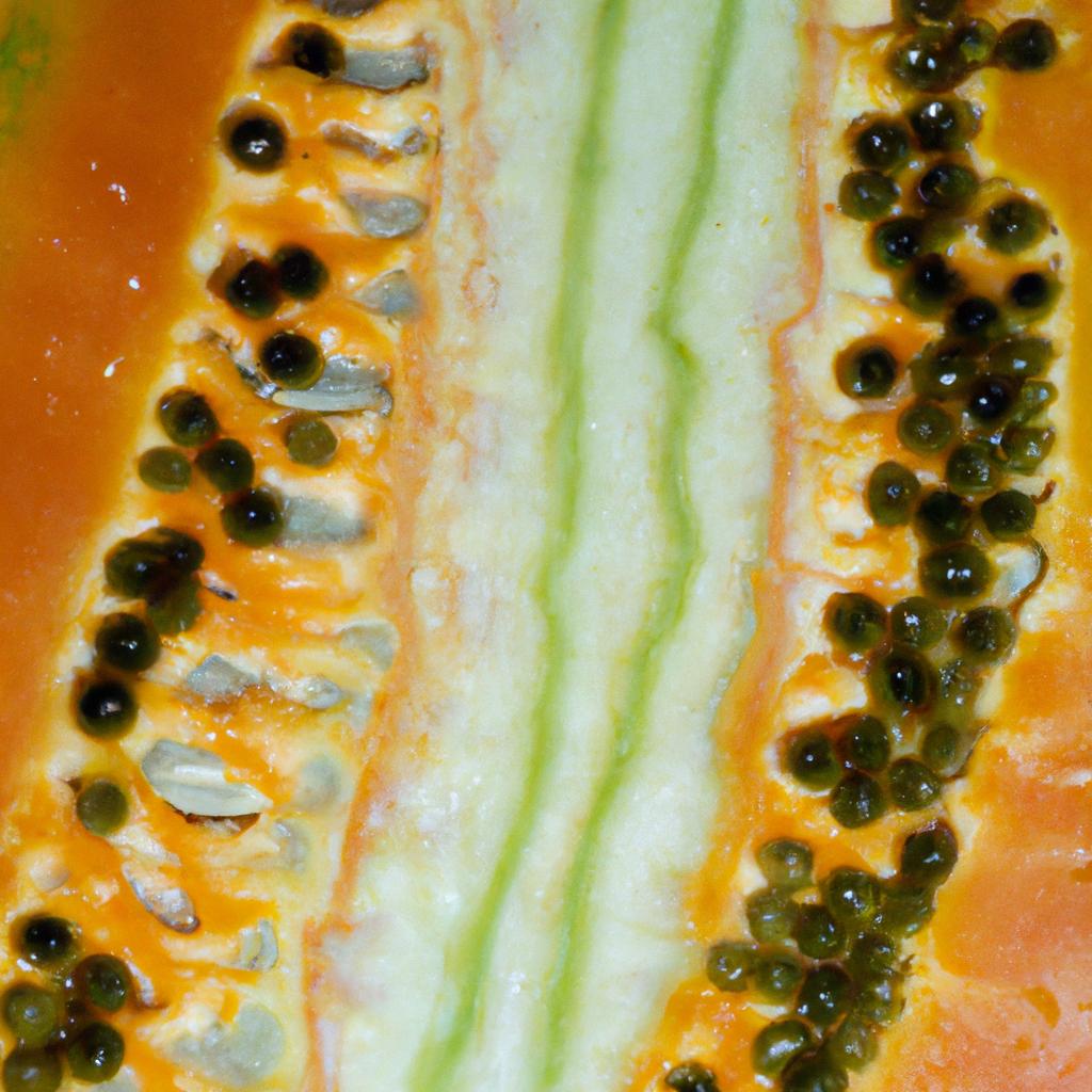 The external signs of a ripe papaya: changes in skin color and texture