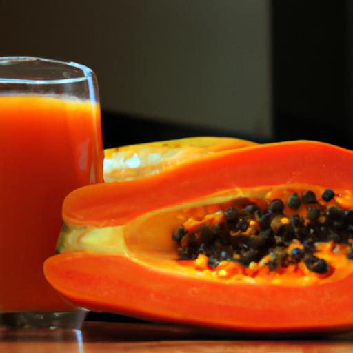 Papaya Juice and Breast Size - Glass of freshly squeezed papaya juice