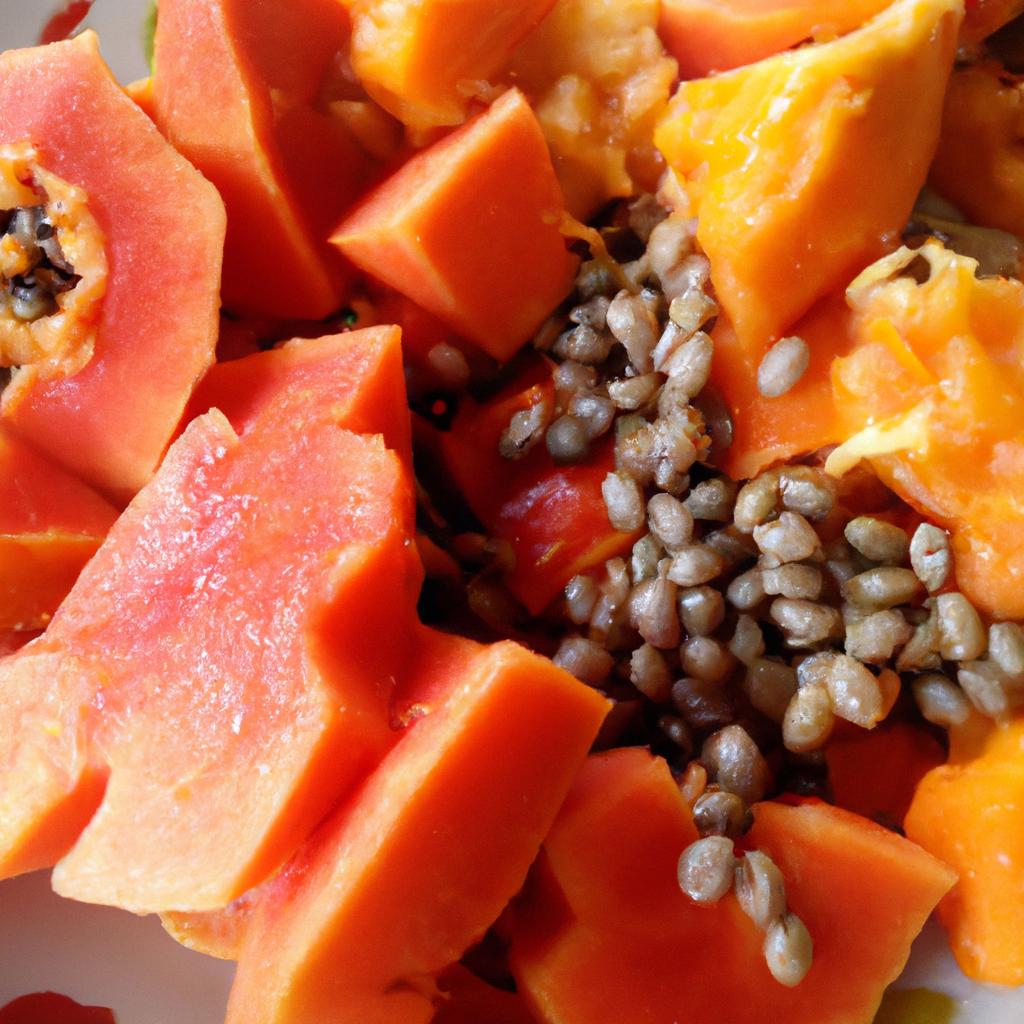 Adding papaya seeds to your fruit salad can provide a unique flavor and texture.