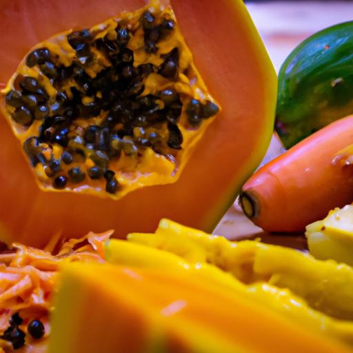 A ripe papaya with a burst of color, packed with essential nutrients.