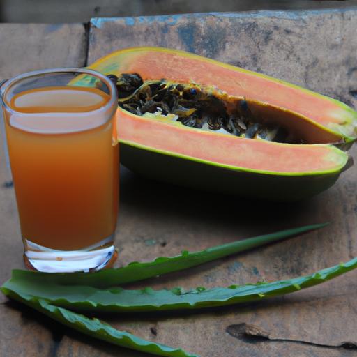 Sip on the delicious and nutritious papaya and aloe vera juice