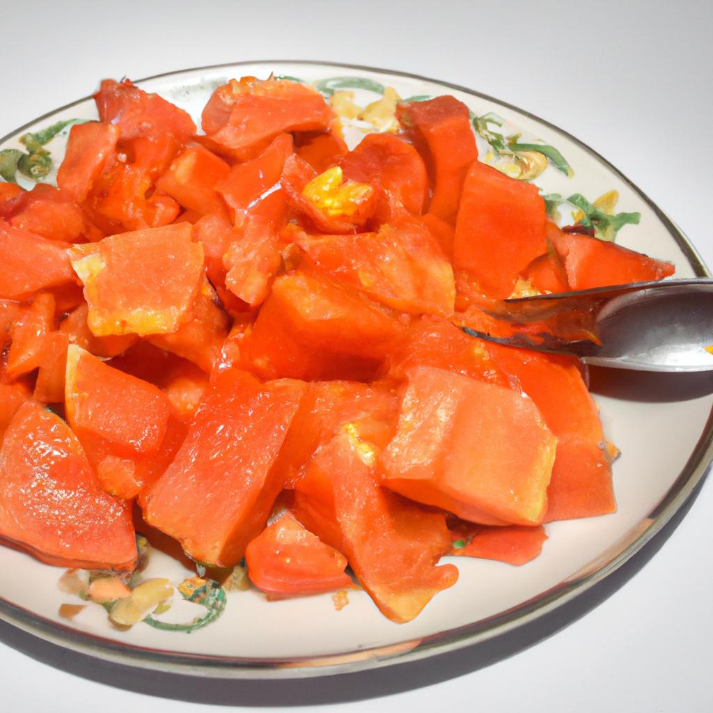 Papaya chunks - a tasty way to aid digestion and promote bowel movement