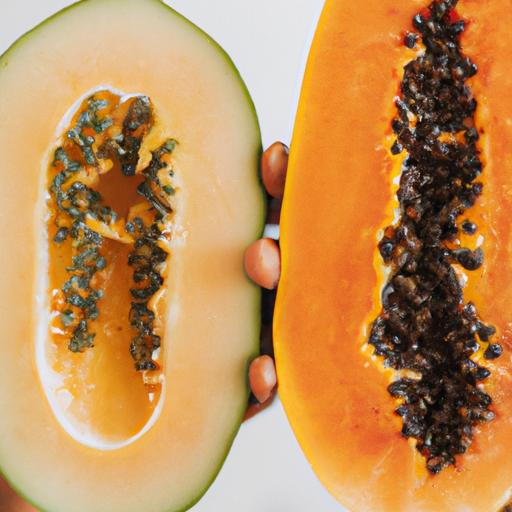 Comparing the texture of papaya and melon