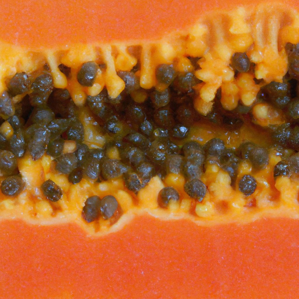 The unique patterns and shades of a papaya's skin