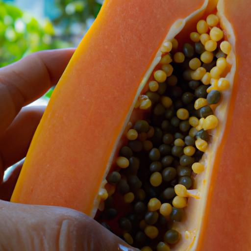 The texture and aroma of the papaya can give you a clue to its ripeness.