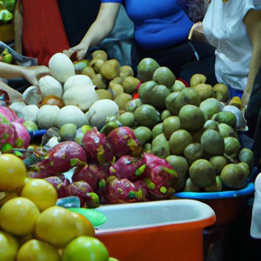 Local markets offer a range of fresh tropical fruits including papayas, which are in season.