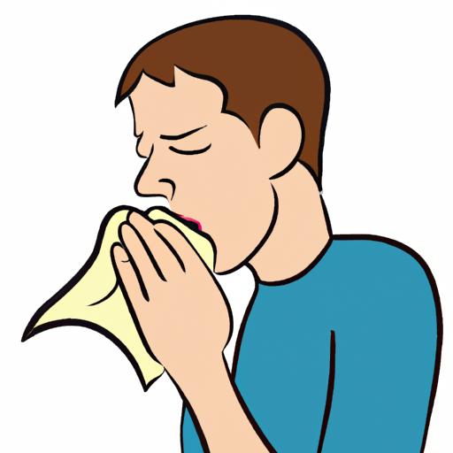 A person coughing into a tissue to prevent the spread of germs.