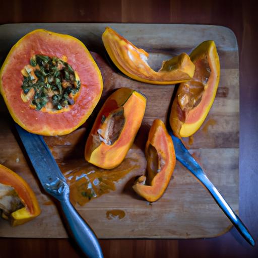 Learn how to properly prepare and cut a papaya for a delicious and healthy snack.