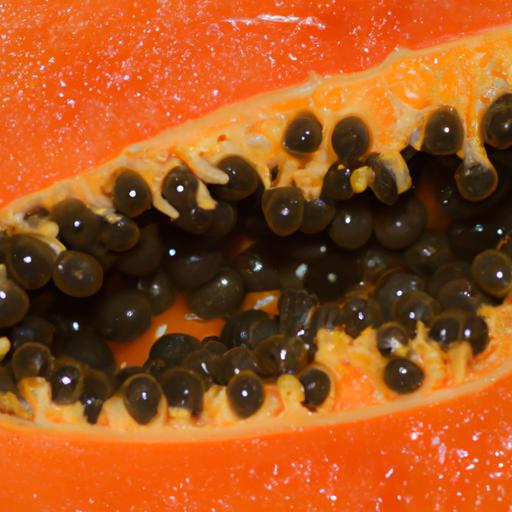 A ripe papaya with its vibrant color and juicy texture.