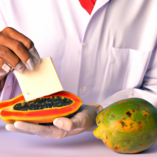 A scientist studying the scientific basis of papaya soap's skin lightening properties.