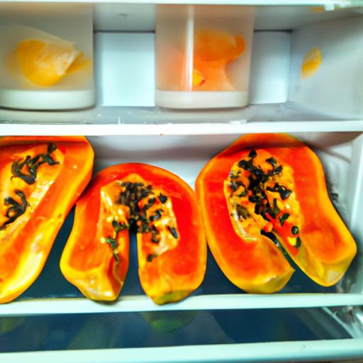 Storing papayas in the fridge can help extend their shelf life.