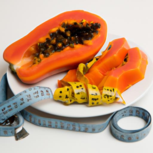 Sliced papaya on a plate showing the portion size for people with diabetes