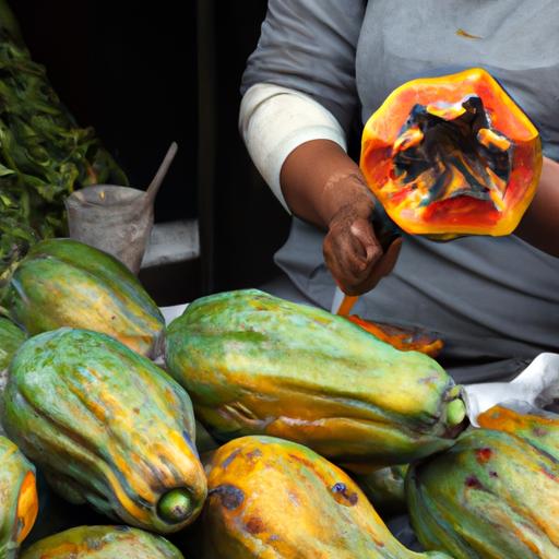 Buying raw papayas from street vendors can be a great way to support local businesses.