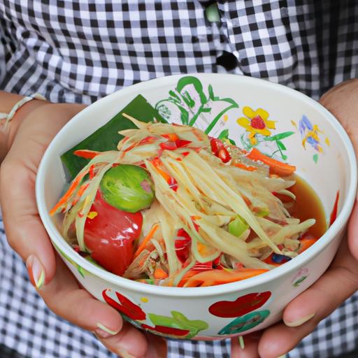 Papaya salad makes for a nutritious and refreshing meal.