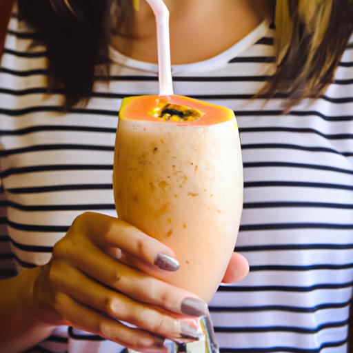 Refreshing and nutritious papaya smoothie to start the day right.