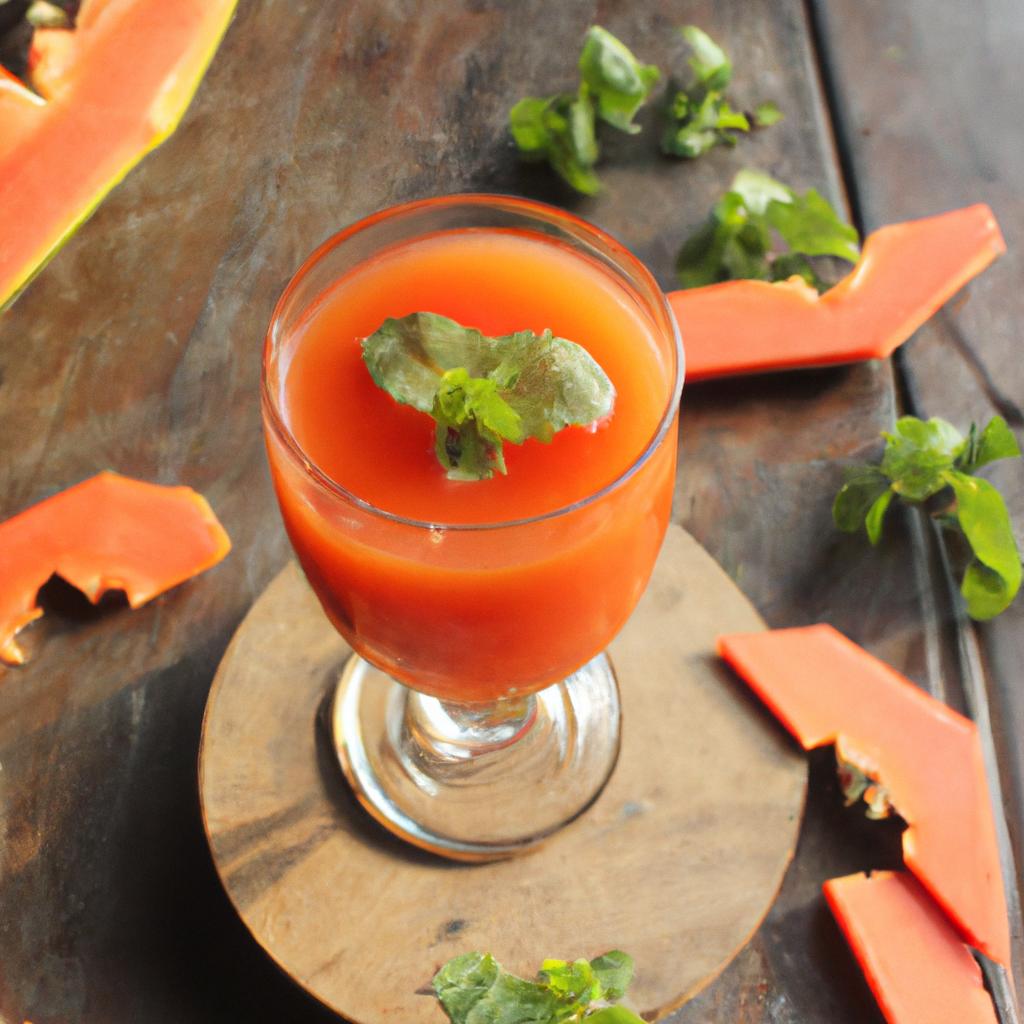 A glass of papaya juice, a potential natural remedy to increase platelet count.