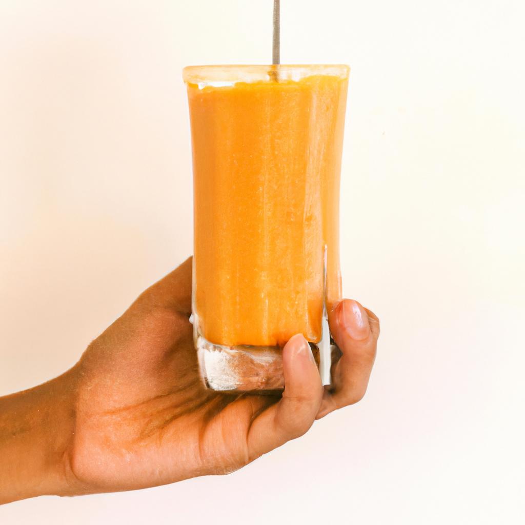 Indulge in a creamy papaya smoothie, a tasty treat that provides a healthy dose of Vitamin A.