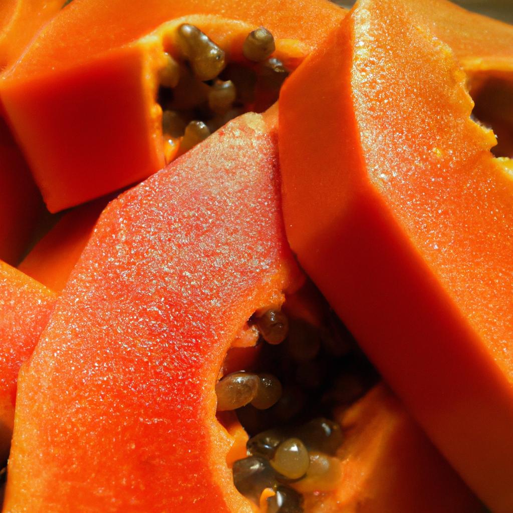 Indulge in the goodness: a plateful of fiber-rich papaya slices.
