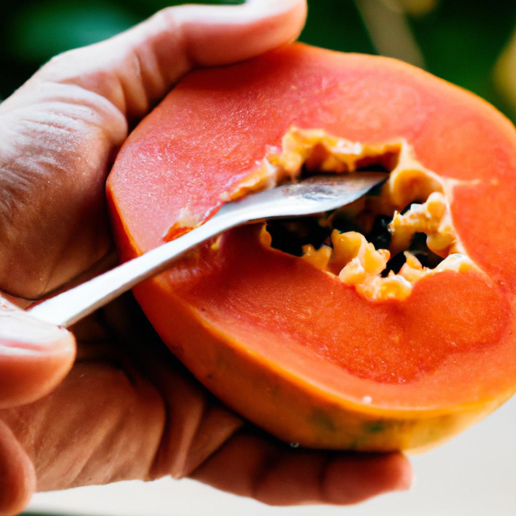 A refreshing papaya smoothie, a possible way to incorporate papaya into a blood pressure-conscious diet.
