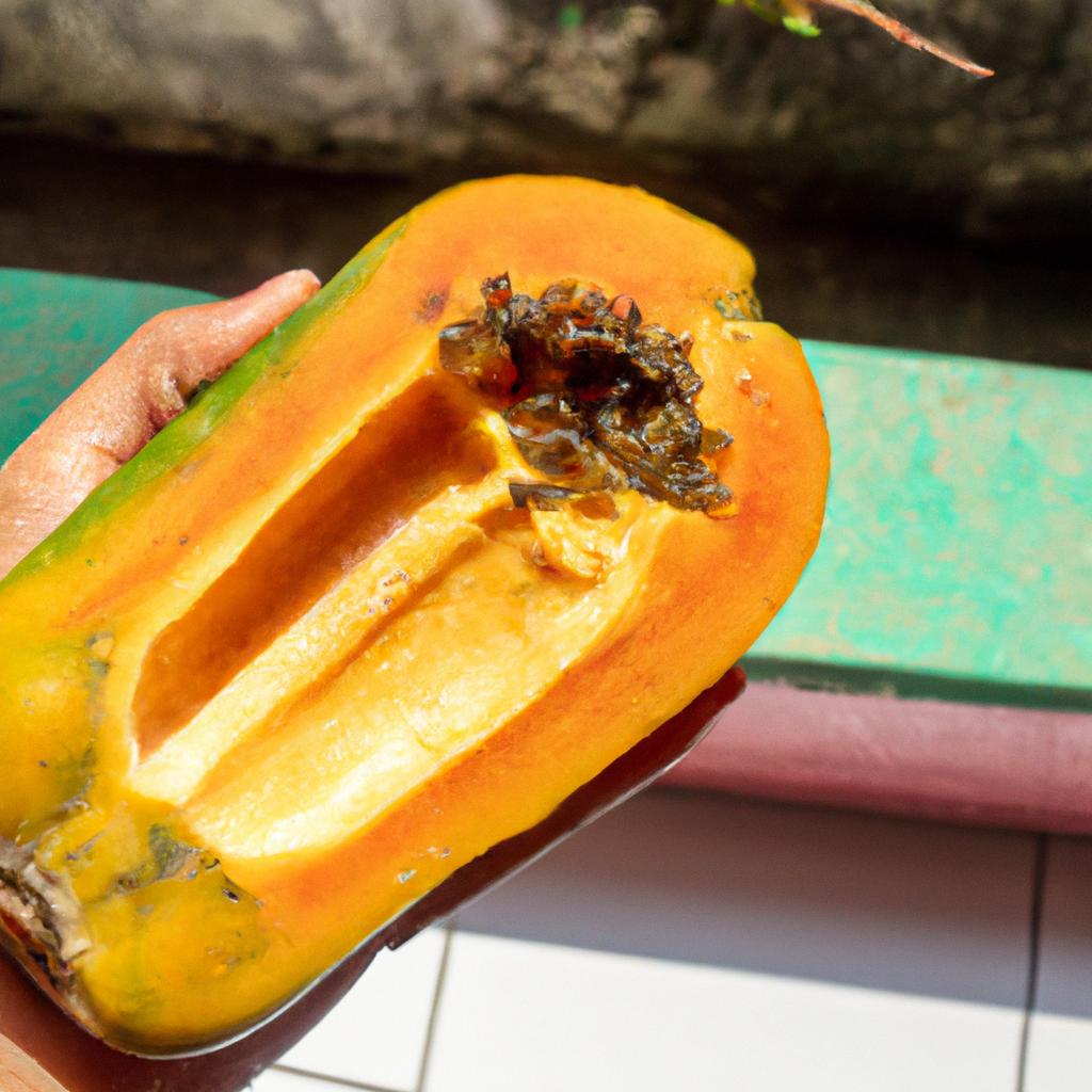 Indulge in the juicy goodness of a ripe papaya
