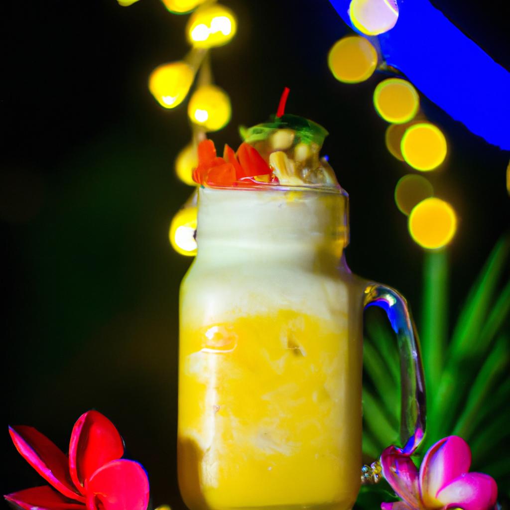 Sip on a delicious papaya smoothie as you prepare to unwind for the night.